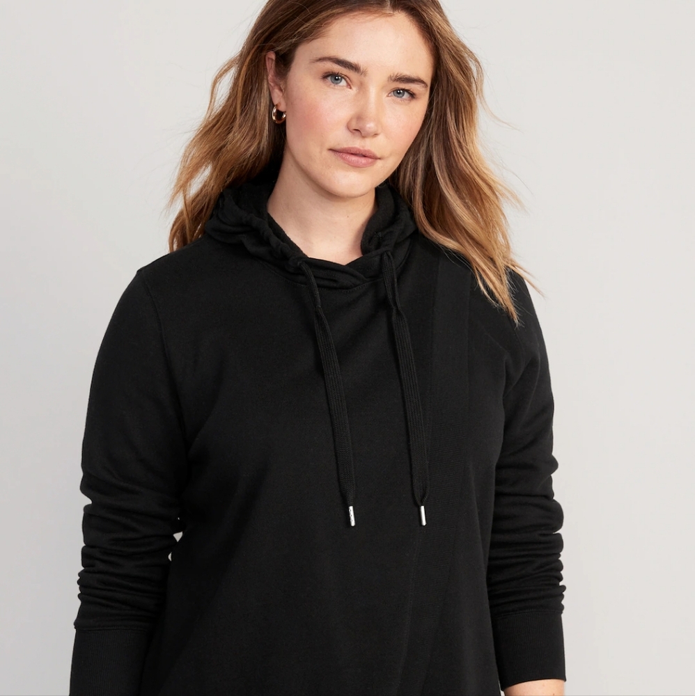 Nursing Black Hoodie Sweatshirt for Women
